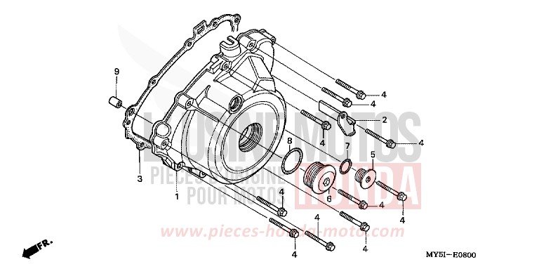 KURBELGEHAEUSEDECKEL, L. von CB1300 Super Bold'or ABS MOODY BLUE METALLIC (PB296) von 2002